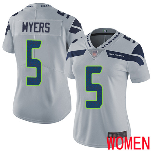 Seattle Seahawks Limited Grey Women Jason Myers Alternate Jersey NFL Football #5 Vapor Untouchable->youth nfl jersey->Youth Jersey